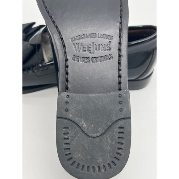 G.H. Bass Womens Weejuns Black Patent Leather Loafers With Grosgrain Bows Size 6 - Picture 7 of 9